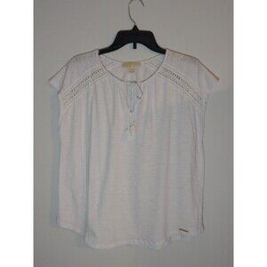 Michael kors  tassel  white  top Boho Summer Xl beachy cottage core
